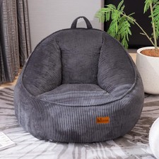 Bean Bag Chair Fluffy Cozy Floor Lazy Sofa Gaming Reading Small Charcoal UODERS