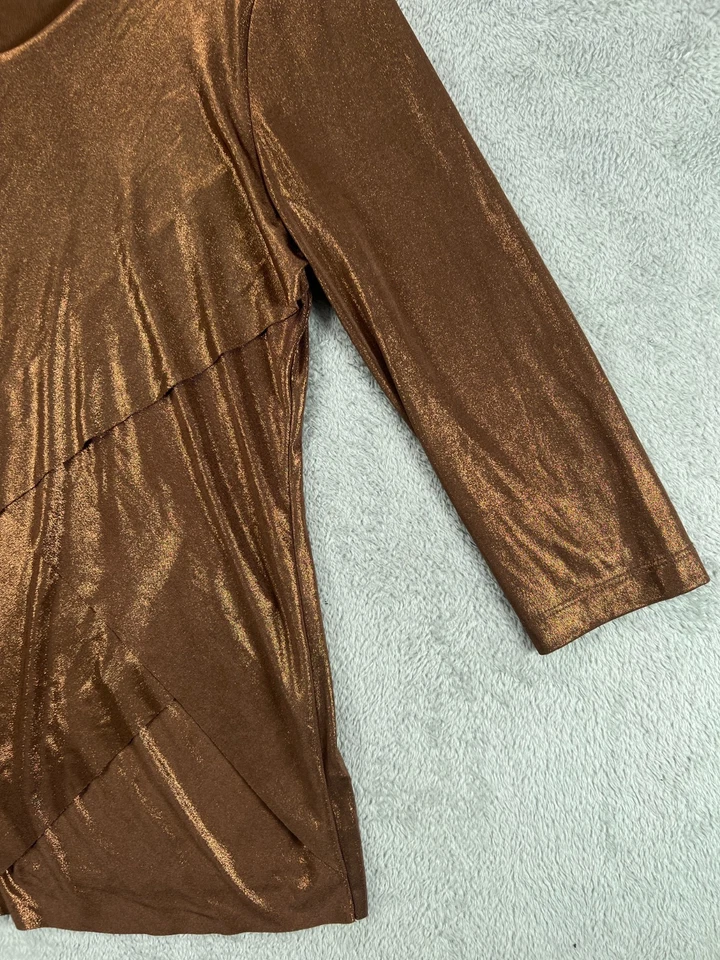 Blusa Camisa Blusa Chicos Travelers Talla 0 Tops Mujer Pequeña Bronce Top Cobre en Niveles Foto 3 de 4