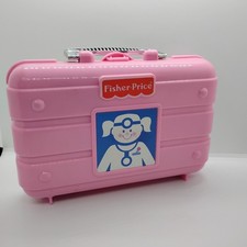 Vintage 2000 Fisher Price Doctor Medical Bag Nurse Kit Dr Pink Tote -4