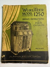 WURLITZER MODEL 1250 Fonografo Servizio Istruzioni e Catalogo Ricambi Juke Box