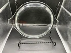 2 Vintage PYREX 470-C Clear Glass Round Casserole Replacement LIDS ONLY - 1 Chip