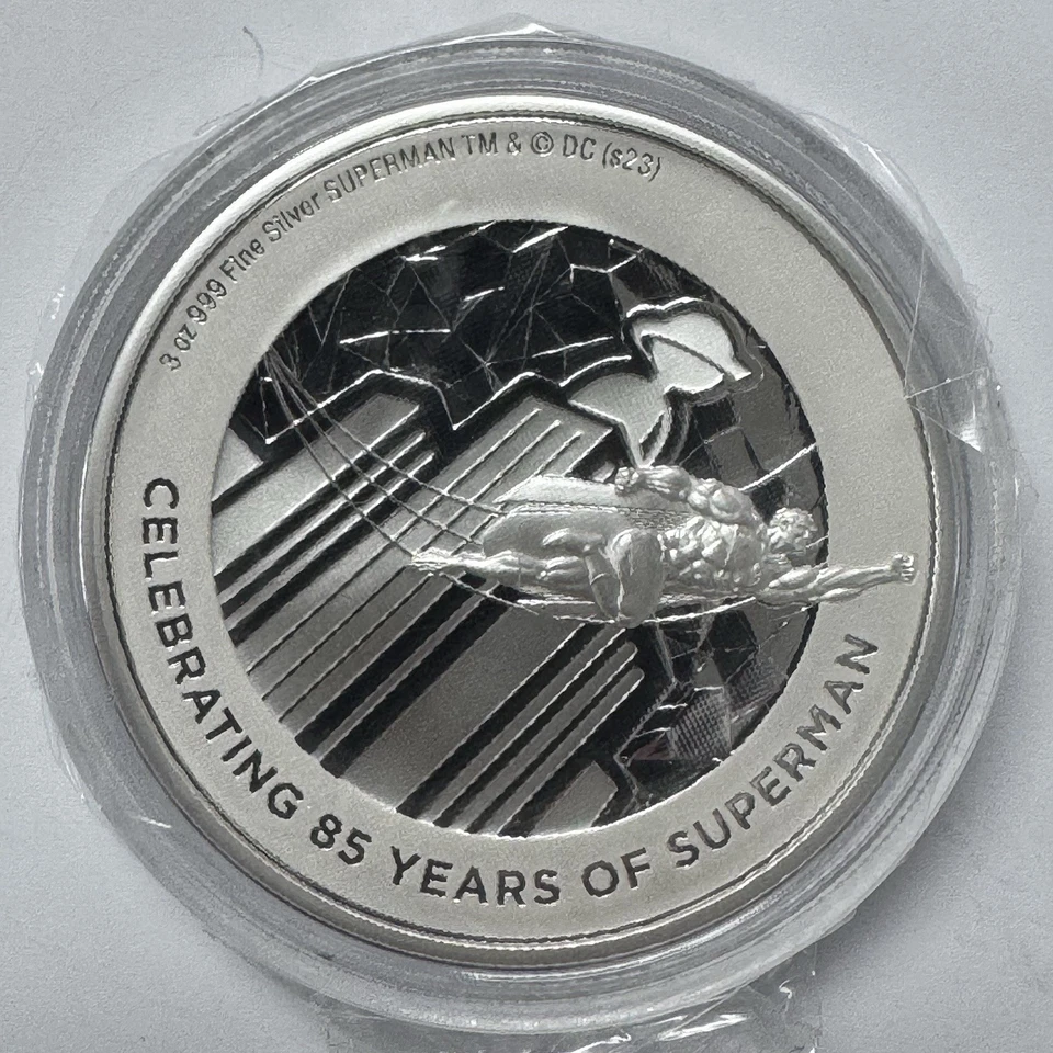 Moeda de prata 2023 DC Superman 85º aniversário 3 oz Niue - Imagem 3 de 4