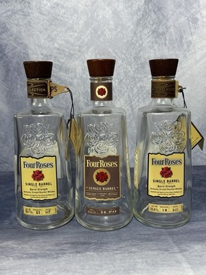 Four Roses Single Barrel Private Selection OBSK OBSF Lot of 3 Decorative Bottles