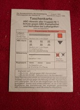 Bundeswehr Taschenkarte ABC-Abwehr aller Truppen Nr 1 August 1985 ND 1988