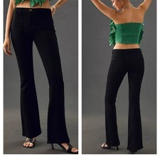 Pilcro Jeans Black Denim Low Rise Icon Flare Stretch Anthropologie New Sz 31