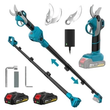 Electric Pruning Shears Cordless, 1000W Brushless 2-in-1 Pole Pruner Shears, ...
