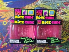 NeeDoh Nee Doh Nice Cube Pink Squeezy Squishy Square USA 100 Authentic Lot X2