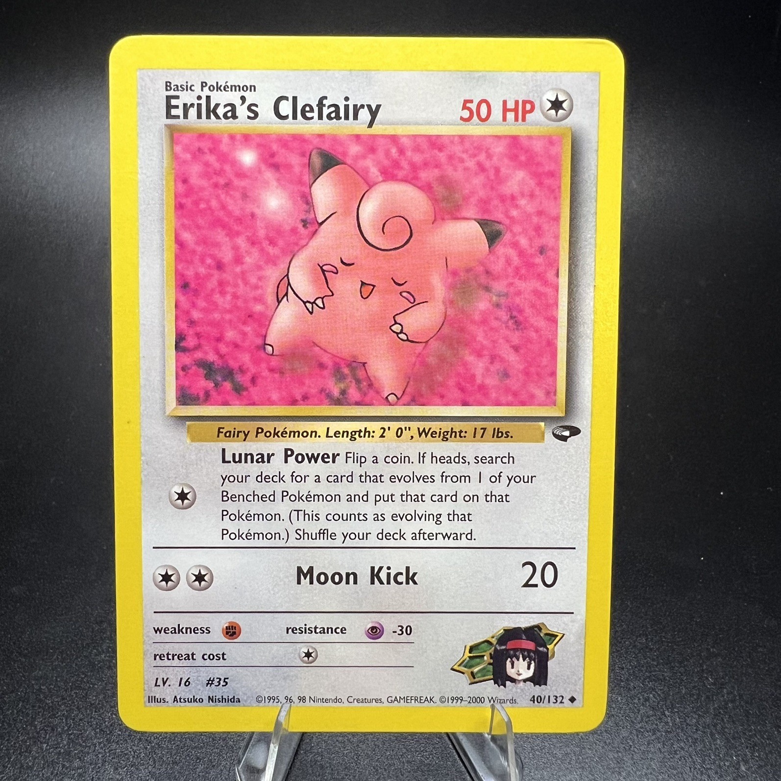 Erika's Clefairy 40/132 – Gym Challenge Unlimited Vintage WOTC Pokemon Card NM