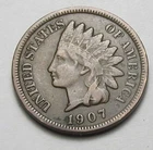 1907 INDIAN HEAD CENT,MOST OF LIBERTY, VERY NICE COIN!!!!(A1)