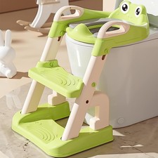 Potty Training Seat with Step Stool Ladder Adjustable Toddler Toilet Green