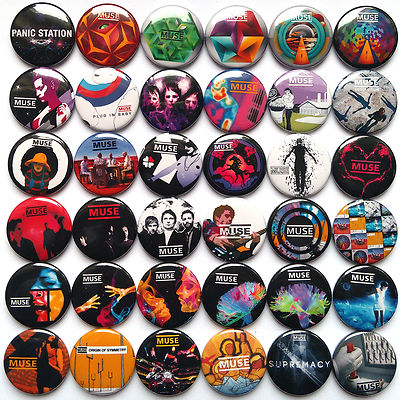 Muse Button Collection MUSE Button Badges Pins Showbiz Origin of Symmetry The Resistance Cave ...