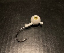 10 Pack Round Gulp Ball Jigs W/ 3-D Eyes from 3/4oz to 10oz Black Nickel Hooks