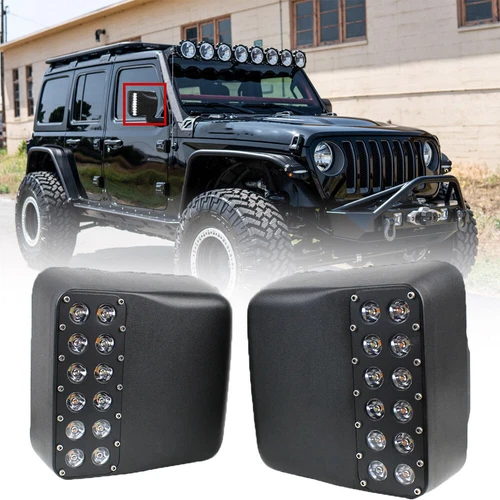 for Jeep Wrangler JL JLU Gladiator JT 18-up LED Side Mirror Light W/ Turn Signal