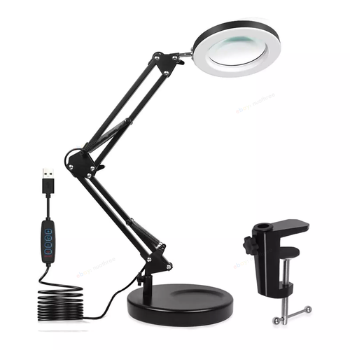 10X Magnifying Glass with Light and Stand LED Desk Lamp Dimmable for Craft Hobby - Picture 11 of 11