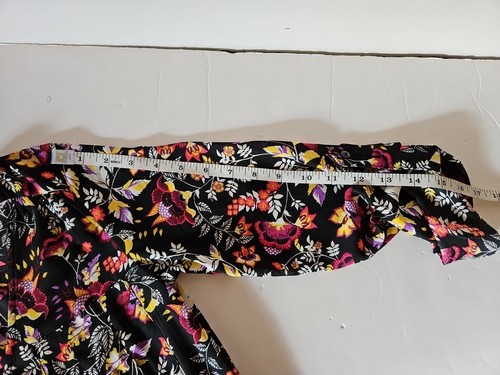 H&M Floral 3/4 Sleeve Boho Playsuit Size 8 Black Multicoloured Festival NEW BNWT - Picture 14 of 18