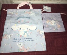Sanrio Cinnamoroll Drawstring Bag And Pouch Set New