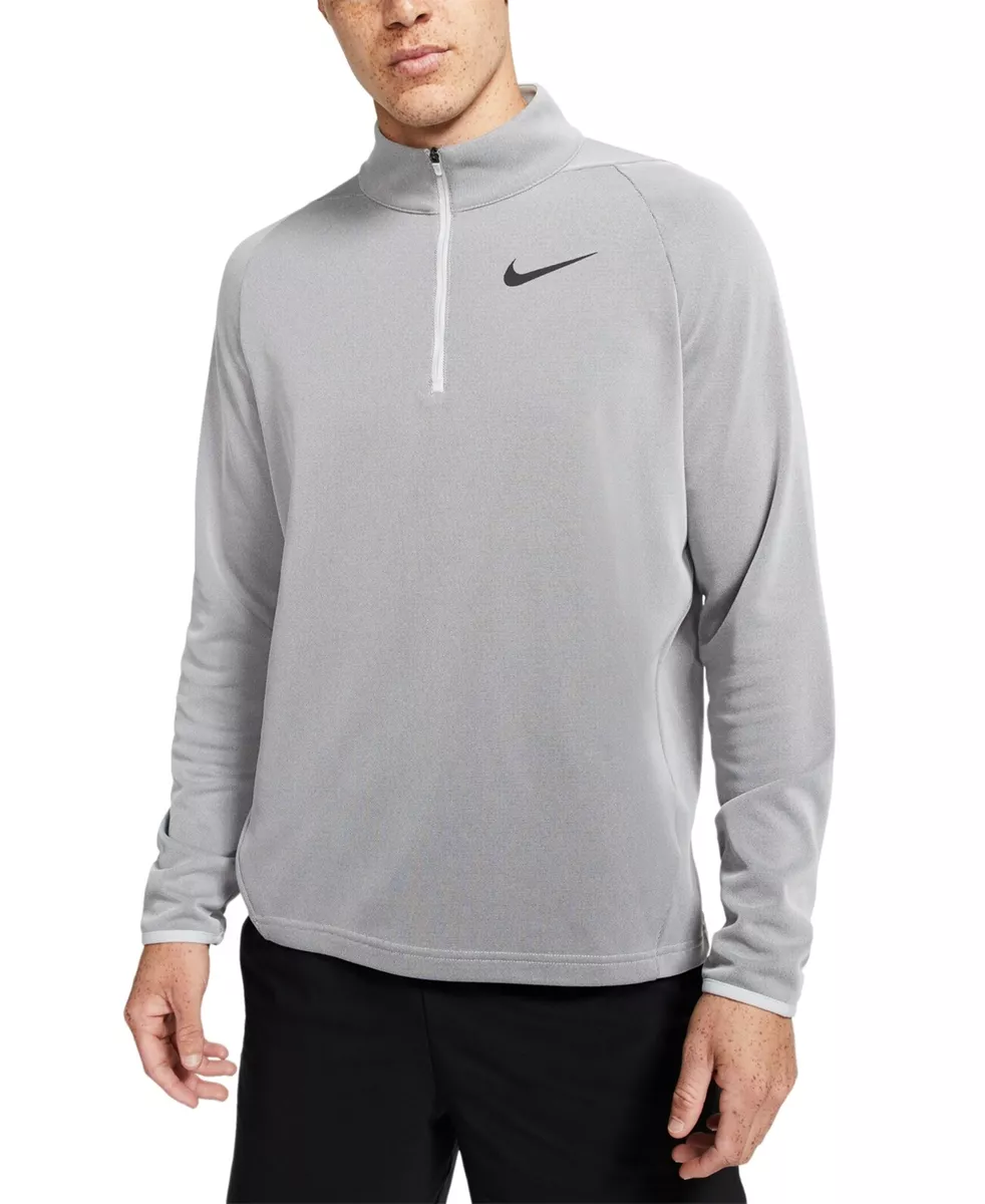 Nike Men s Therma Quarter Zip Training Top Solid Grey Small NWT 75 CJ7661
