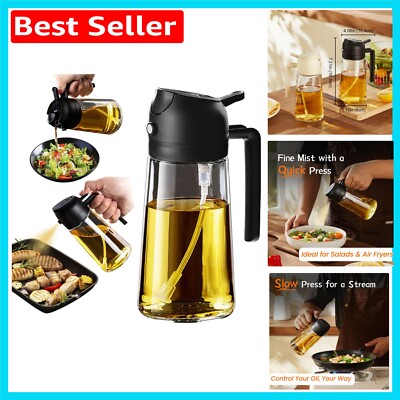 16 Unzen Olivenöl Sprühflasche - 2-in-1 Spender für gesundes Kochen & Luft Friteuse