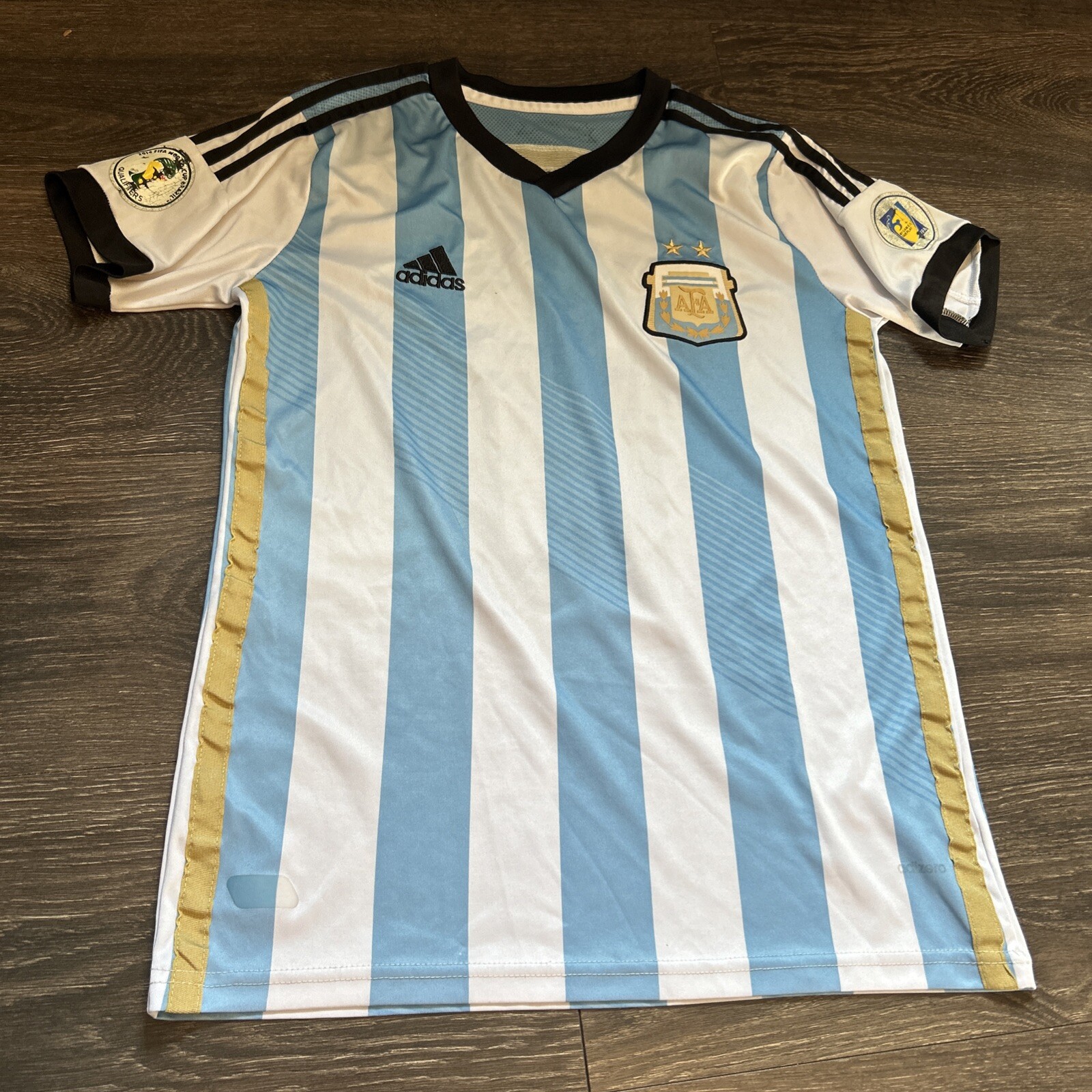 ADIDAS LIONEL MESSI ARGENTINA HOME JERSEY FIFA WORLD CUP 2014 Large Fair Play L