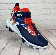 ⚾ Size 5.5 Kids Under Armour Harper 7 Mid USA  Baseball Cleats Strap 3025599-400