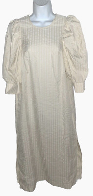 NWT $440 Baum Und Pferdgarten Alya Puff-Shoulder Midi Dress Sz 34/ 6 - No Belt