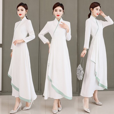 Lady White Wrap Maxi Dress Long Sleeve 