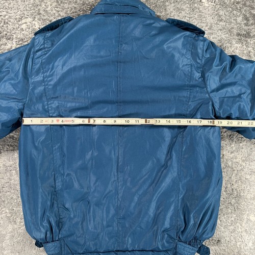 Vintage Members Only Jacket Boys 20 Blue Puffer Full Zip 80s 90s Moto Racer Logo - Picture 10 of 16