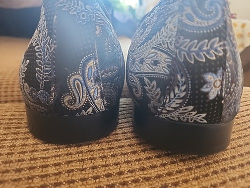 Tallia Enrico Collection Paisley Print Men's Dress Shoes 15M Brown/Blue - Picture 5 of 5