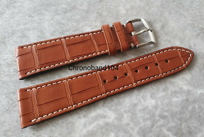 Genuine OEM Zenith 22/18mm Brown Leather Watch Strap Band/Buckle - UNUSED 