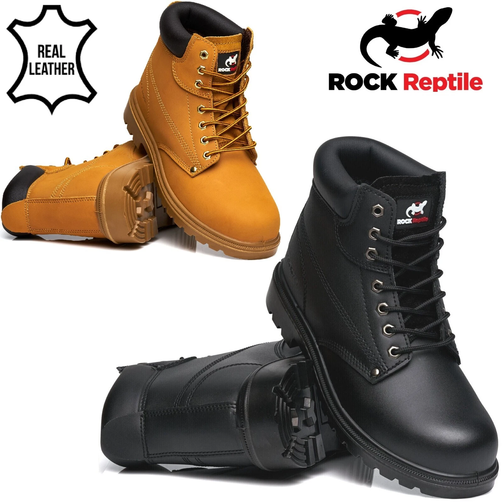 Mens Leather Lightweight Safety Boots Steel Toe Cap Midsole Ankle Lace Shoes Sz