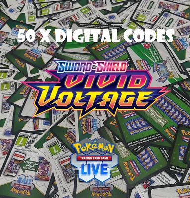 50 x Vivid Voltage PTCG Live Digital Booster Codes Sent Via Ebay Messages