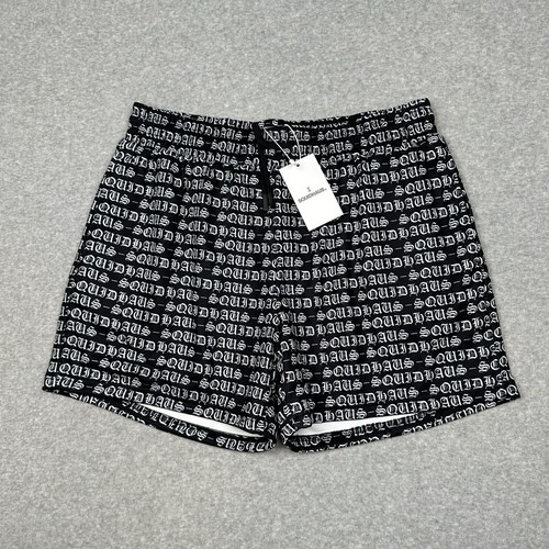 SQUIDHAUS Mesh Shorts Mens XL Black Drawstring 4" Inseam Pockets Gym NWT