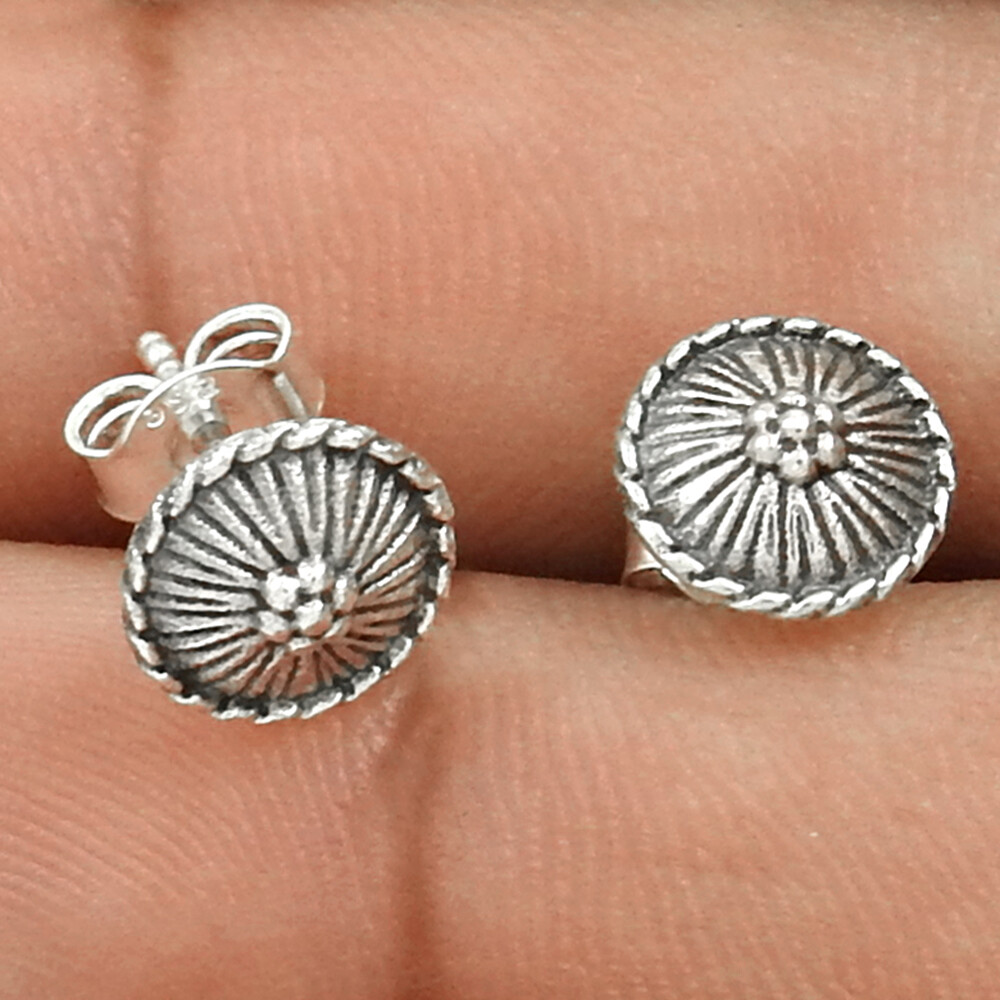 Women Gift Stud Earrings Solid 925 Sterling Silver Indian Handmade