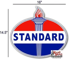 16" OLD style  STANDARD TORCH GAS PUMP OIL TANK DECAL 