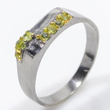 Handmade Jewelry Gemstone Natural peridot Silver ring 925 Sterling / RVS58