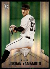 2020 Panini Chronicles Titanium Green Jordan Yamamoto Rookie Miami Marlins #18