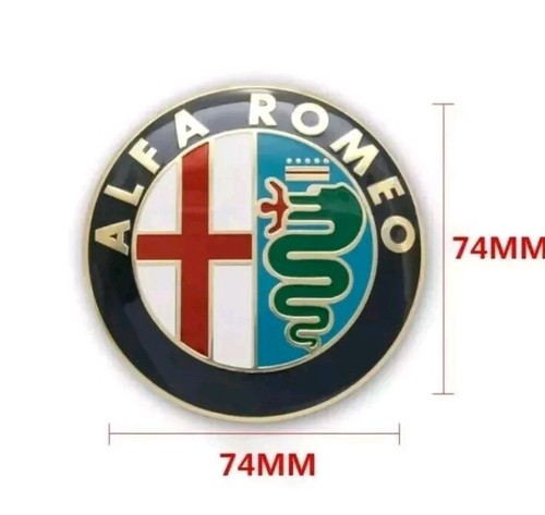 Alfa Romeo Emblem Set - 2x 74mm Gold Logo Für Front & Heck Von 147, 156, 159, Mito, Giulietta