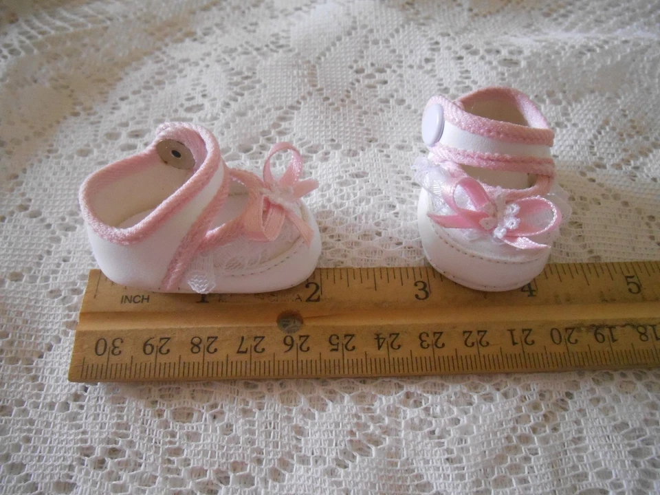 Lot 6 pair Baby Doll Shoes 1 3/4 (4.5cm) fits Kewpie Cameo, Berenguer 10", Gotz - Image 4 of 4