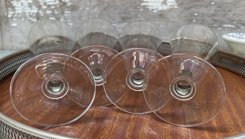 Princess House Heritage Cut Floral Etched Footed Pilsner Beer Glasses - Set of 4 - Picture 6 of 6
