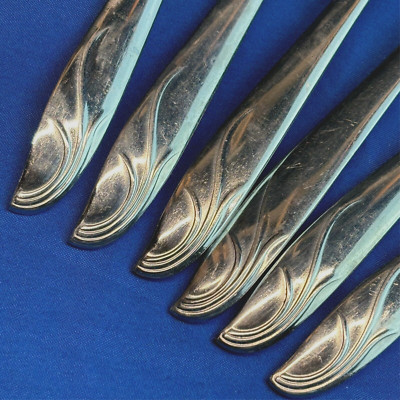 FINALE: 6 Iced Tea Spoons; National Stainless; Japan; Free Shipping
