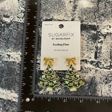 Sugarfix Feeling Pine BaubleBar Christmas Tree Earrings Bow Earrings