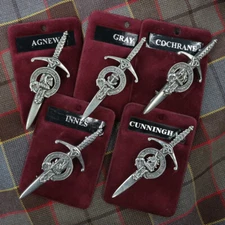 Pewter Clan Crest Kilt Pin/Brooch - Made In Scotland