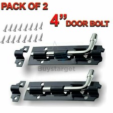2x Heavy Duty 4"Tower Bolt Large Garden Gate Shed Sliding Door Black Latch Catch