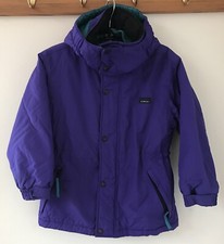 Vtg LL Bean LL Kids Purple Blue Teal 80s 90s Parka Ski Coat Jacket Small 34"