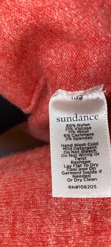 Sundance Womens Size S Red Orange Wool Cashmere Blend Aileen Ruffle Sweater - Picture 6 of 9