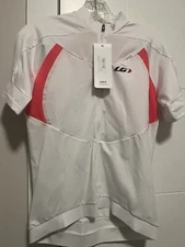 NEW Louis Garneau Women’s Icefit Jersey L White And Pink Short Sleeve Zip Front