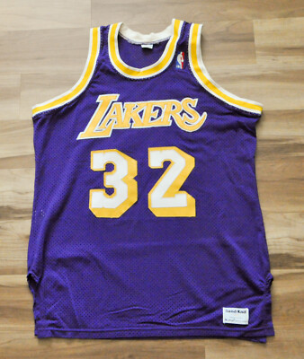 32 Magic Johnson Los Angeles Lakers Sandknit Jersey Authentic Sewn