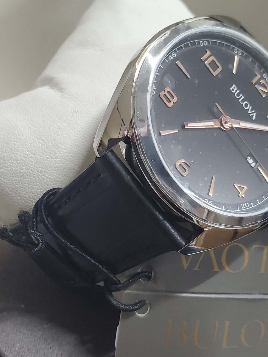 Bulova Men's Classic Calendar Quartz Luminous Black Leather Bulova Men's Classic Calendar Quartz Luminous Black Leather