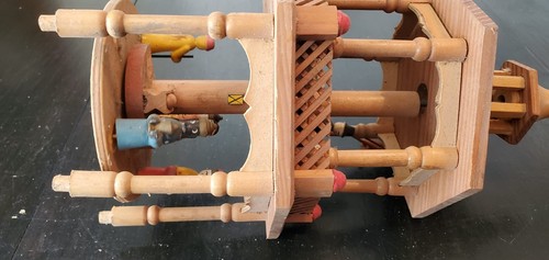 German 11' Christmas Weihnachts 3 Tier Wooden Pyramid Nativity Carousel partial - Picture 4 of 6