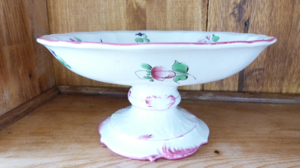 Ancien compotier modèle Réverbère faïence de Lunéville - Photo 4/4